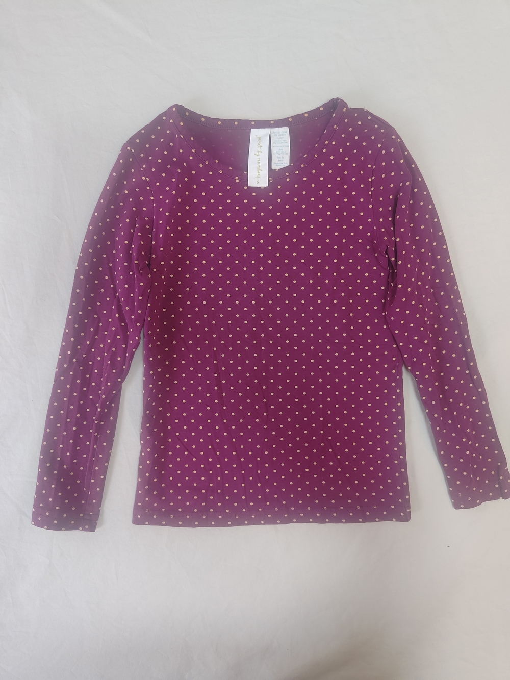 Matilda Jane Paint by Numbers Purple Gold Polka Dot Long Sleeve Top Sz 6